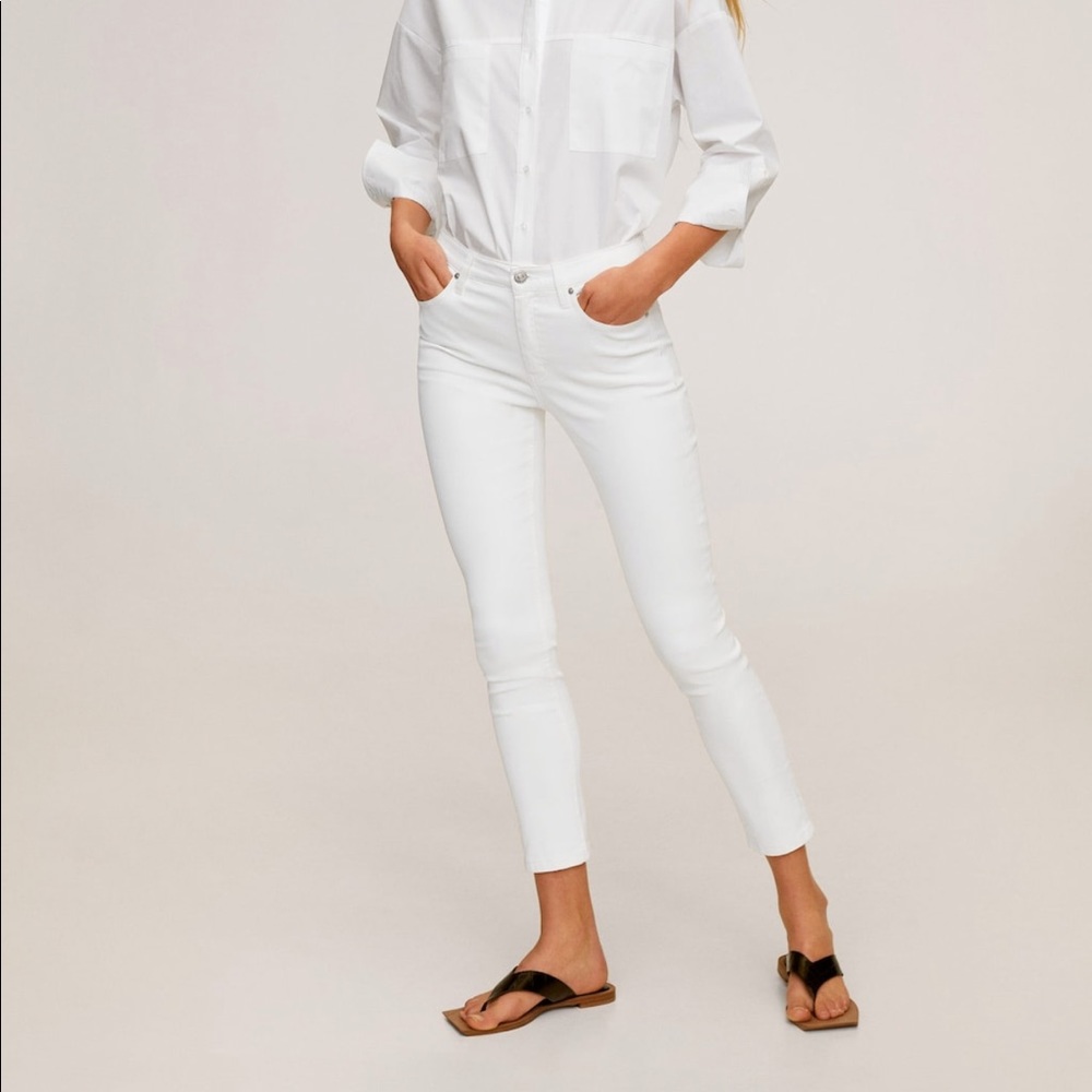 Mango Isa white ankle jeans skinny size 4 or 26